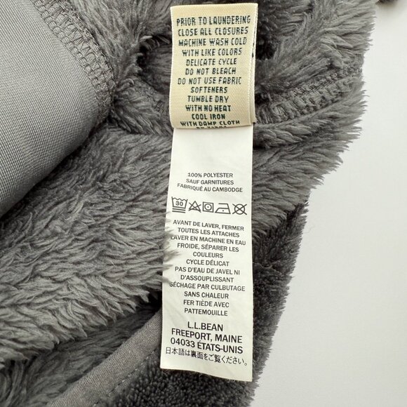 L.L. Bean Hi-Pile Fleece Snap Jacket Women’s XL Gray Ultraplush Sherpa Pullover - Picture 7 of 10